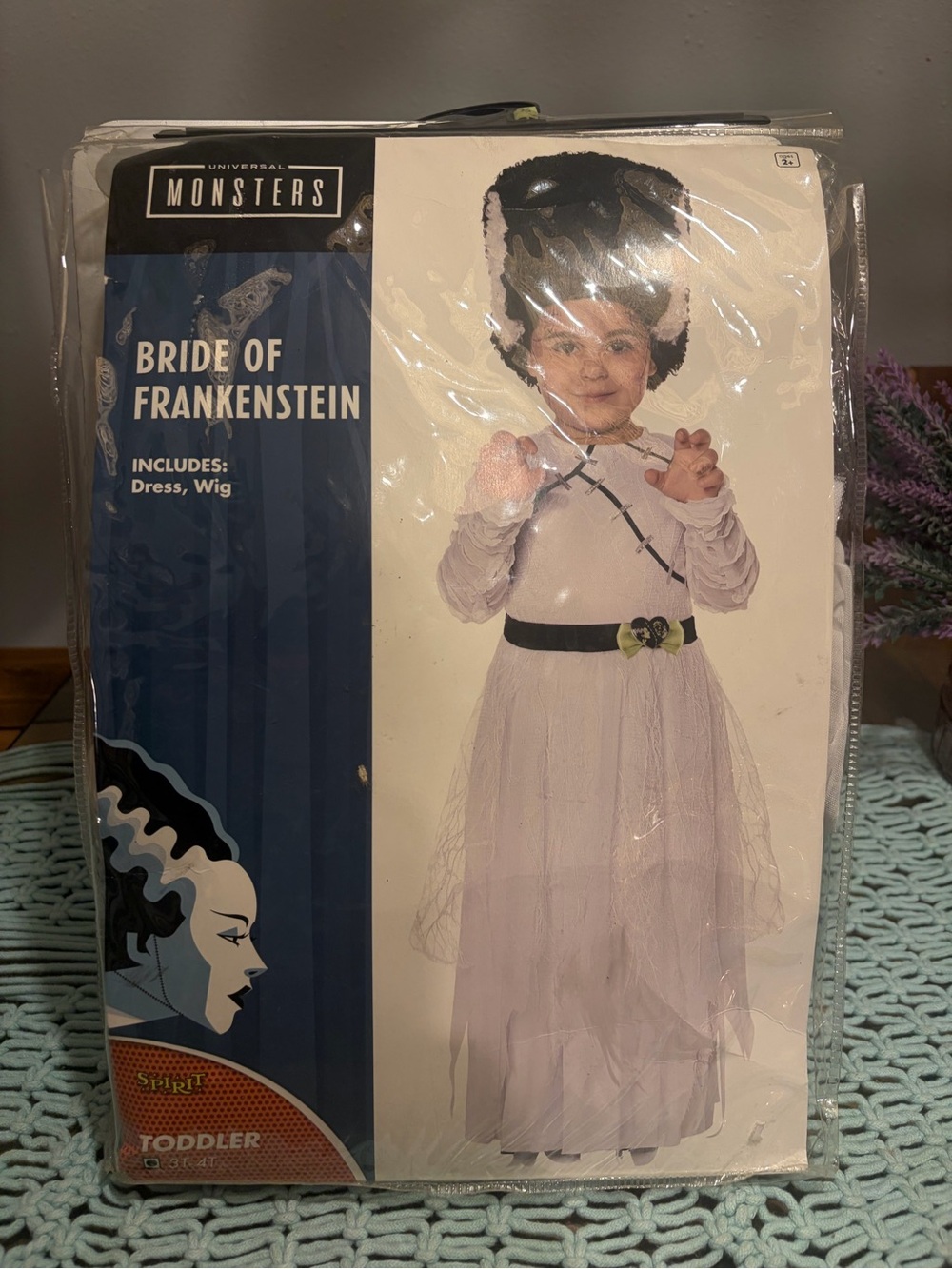 Spirit Halloween Bride of Frankenstein Costume Toddler 3T-4T Universal Monsters